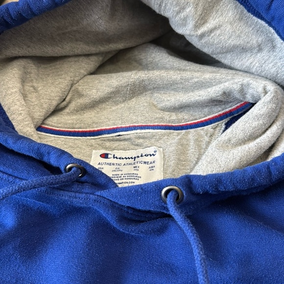 Champion Powerblend Fleece Men’s Champion Logo Royal Blue Hoodie/Sweatshirt XXL - Picture 6 of 8